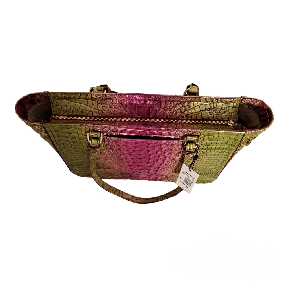 Brahmin Ashlee Limeade Ombre Melbourne Genuine Leather Tote Bag - Picture 5 of 10